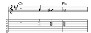 Steel guitar tab III7-VIm Lick 1487 Key of A