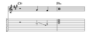 Steel guitar tab III7-VIm Lick 1491 Key of A