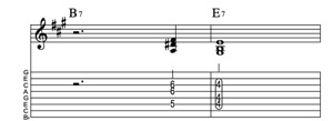 Steel guitar tab II7-V7 Lick 1499 Key of A