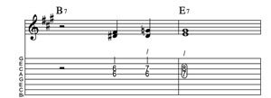 Steel guitar tab II7-V7 Lick 1501 Key of A